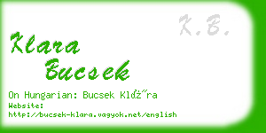 klara bucsek business card